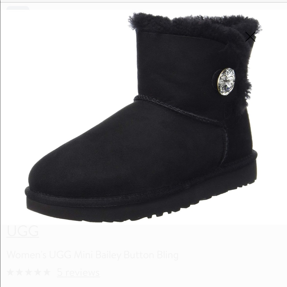 UGG boots black + diamond button